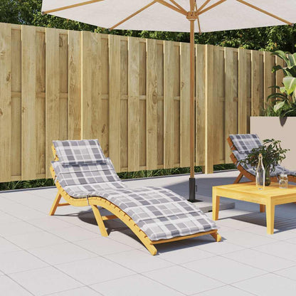 Cuscino per Lettino a Quadri Grigi 186x58x4 cm Tessuto Oxford | homemem39