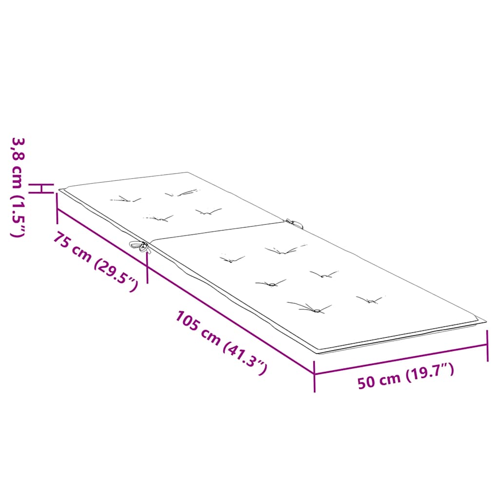Cuscino per Sdraio Antracite (75+105)x50x4 cm - homemem39