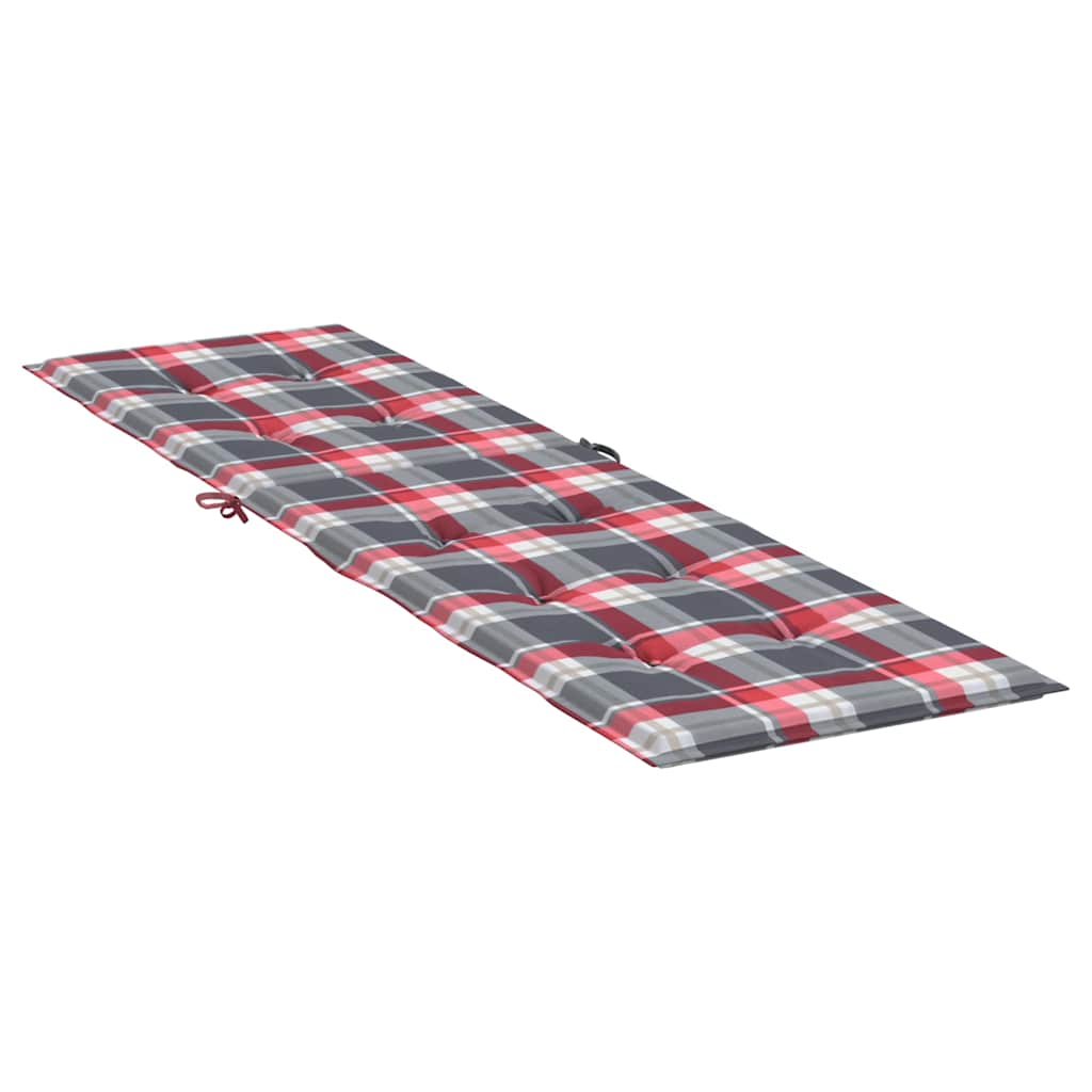 Cuscino per Sdraio Rosso a Quadri (75+105)x50x4 cm
