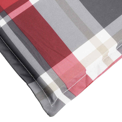 Cuscino per Sdraio Rosso a Quadri (75+105)x50x4 cm - homemem39