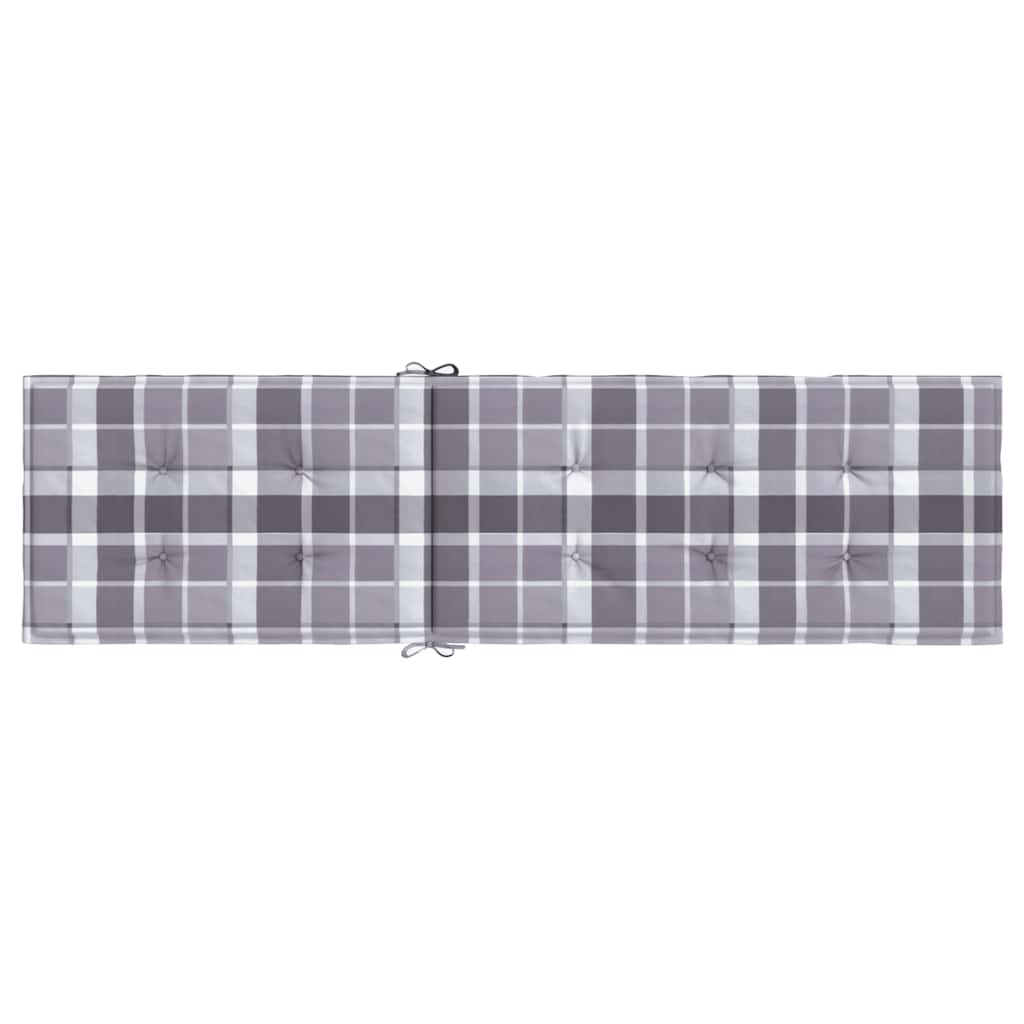 Cuscino per Sedia a Sdraio Grigio a Quadri (75+105)x50x4 cm - homemem39