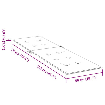 Cuscino per Sedia a Sdraio Grigio a Quadri (75+105)x50x4 cm - homemem39