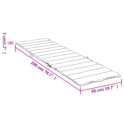 Cuscino per Lettino Crema 200x50x3 cm in Tessuto Oxford