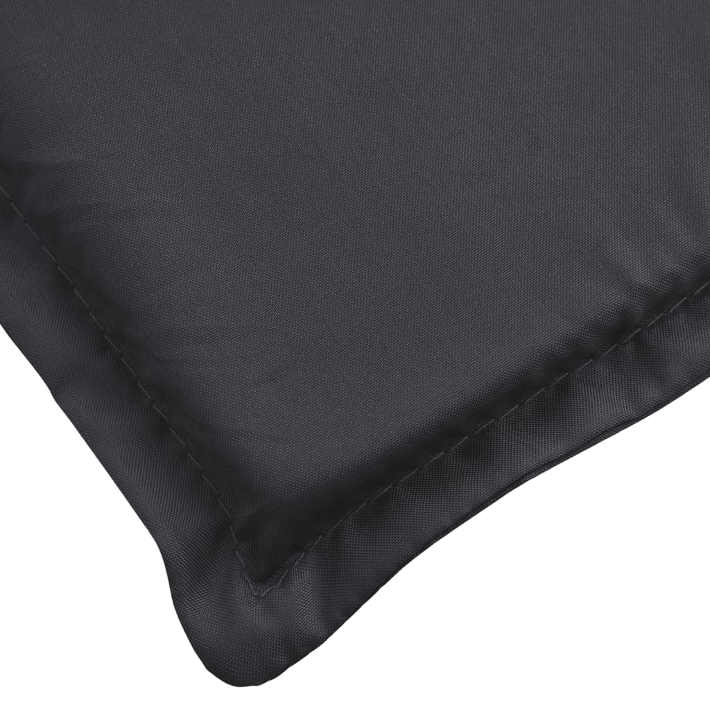 Cuscino per Lettino Nero 200x60x3 cm in Tessuto Oxford