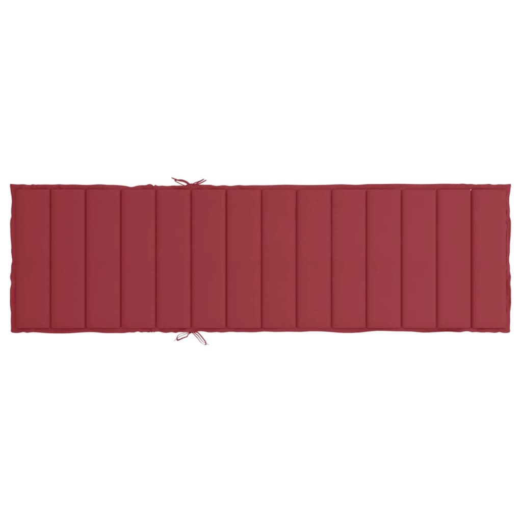 Cuscino per Lettino Rosso Vino 200x60x3 cm in Tessuto Oxford
