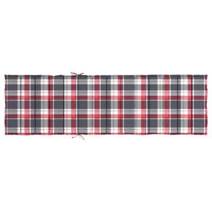 Cuscino per Lettino a Quadri Rossi 200x60x3 cm Tessuto Oxford