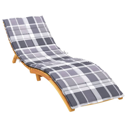 Cuscino per Lettino a Quadri Grigi 200x60x3 cm Tessuto Oxford | homemem39
