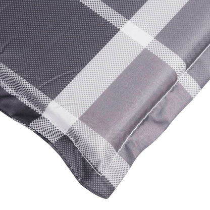 Cuscino per Lettino a Quadri Grigi 200x60x3 cm Tessuto Oxford | homemem39