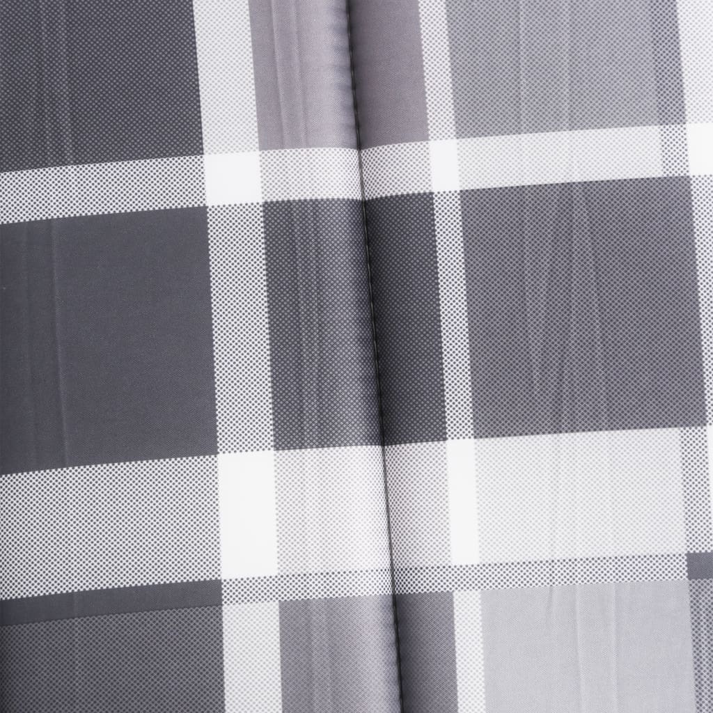 Cuscino per Lettino a Quadri Grigi 200x60x3 cm Tessuto Oxford | homemem39