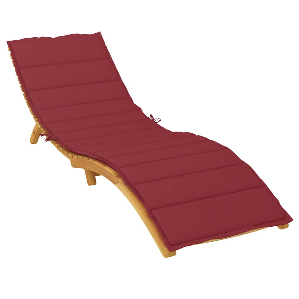 Cuscino per Lettino Rosso Vino 200x70x3 cm in Tessuto Oxford | homemem39