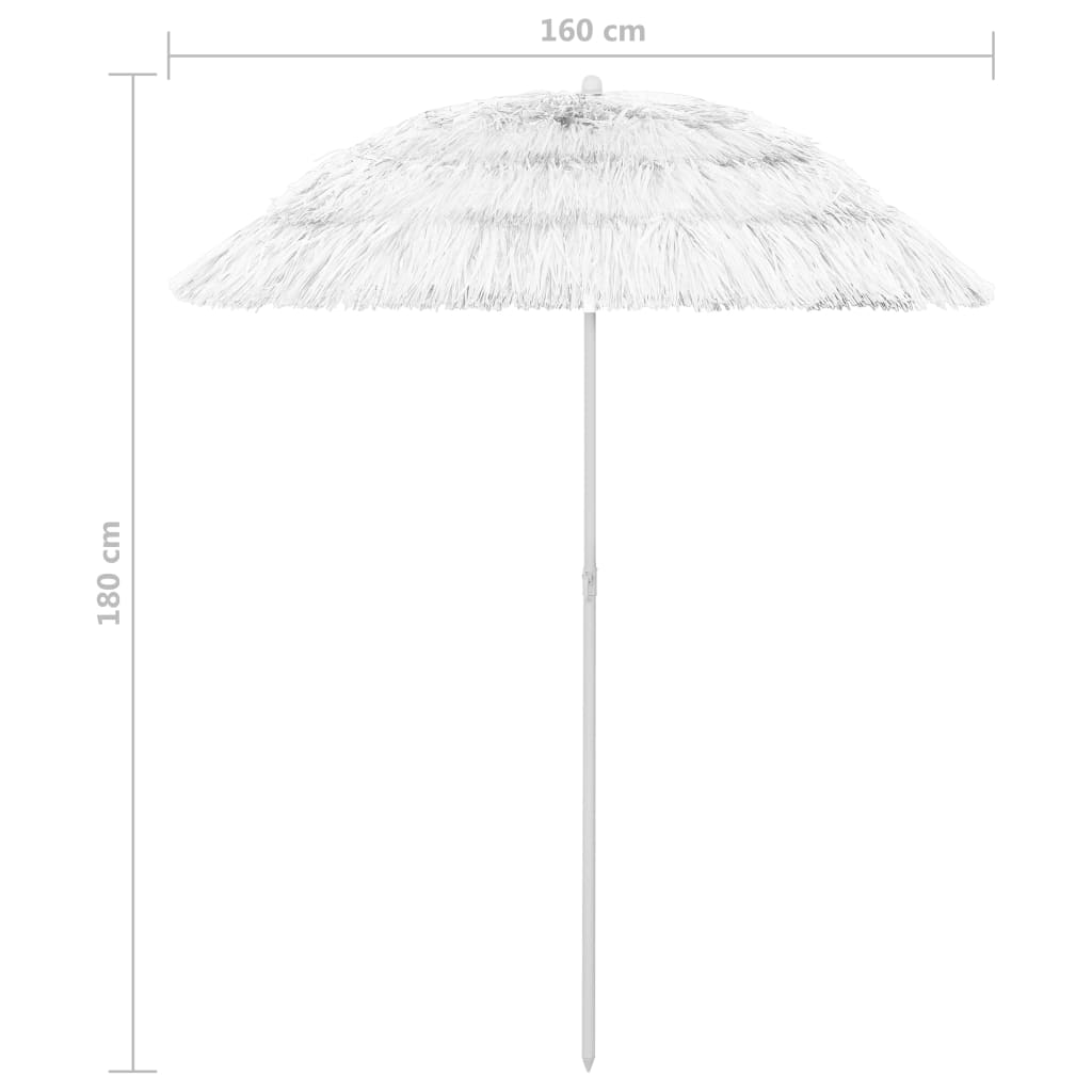 Ombrellone da Spiaggia Hawaii Bianco 180 cm | homemem39