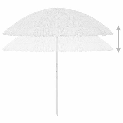 Ombrellone da Spiaggia Hawaii Bianco 300 cm