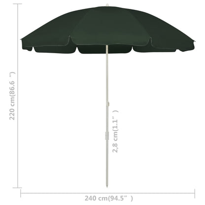 Ombrellone da Spiaggia Verde 240 cm | homemem39