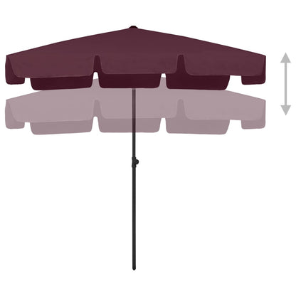 Ombrellone da Spiaggia Rosso Bordò 200x125 cm | homemem39
