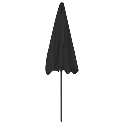 Ombrellone da Spiaggia Nero 200x125 cm