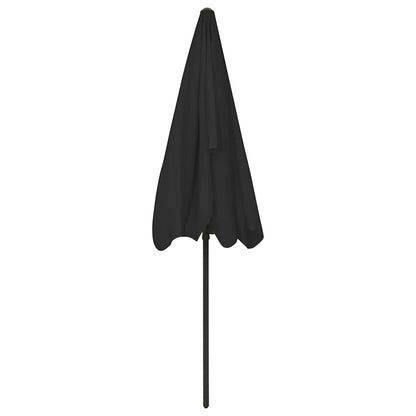 Ombrellone da Spiaggia Nero 200x125 cm