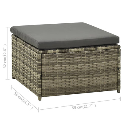 Set Divani da Giardino 3 pz con Cuscini in Polyrattan Grigio - homemem39