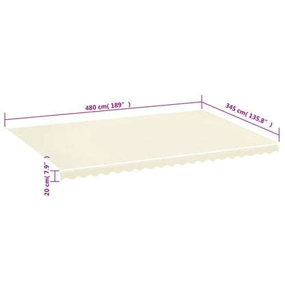 Tessuto di Ricambio per Tenda da Sole Crema 5x3,5 m | homemem39