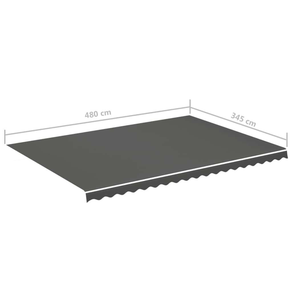 Tessuto di Ricambio Tenda da Sole Antracite 5x3,5 m | homemem39