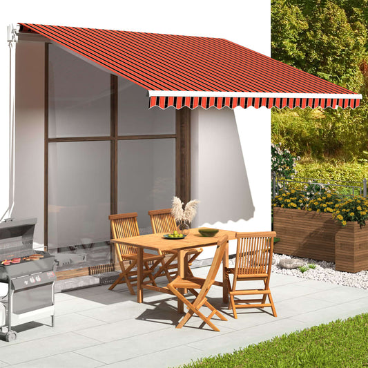 Tessuto di Ricambio Tenda da Sole Arancione e Marrone 4x3,5 m - homemem39