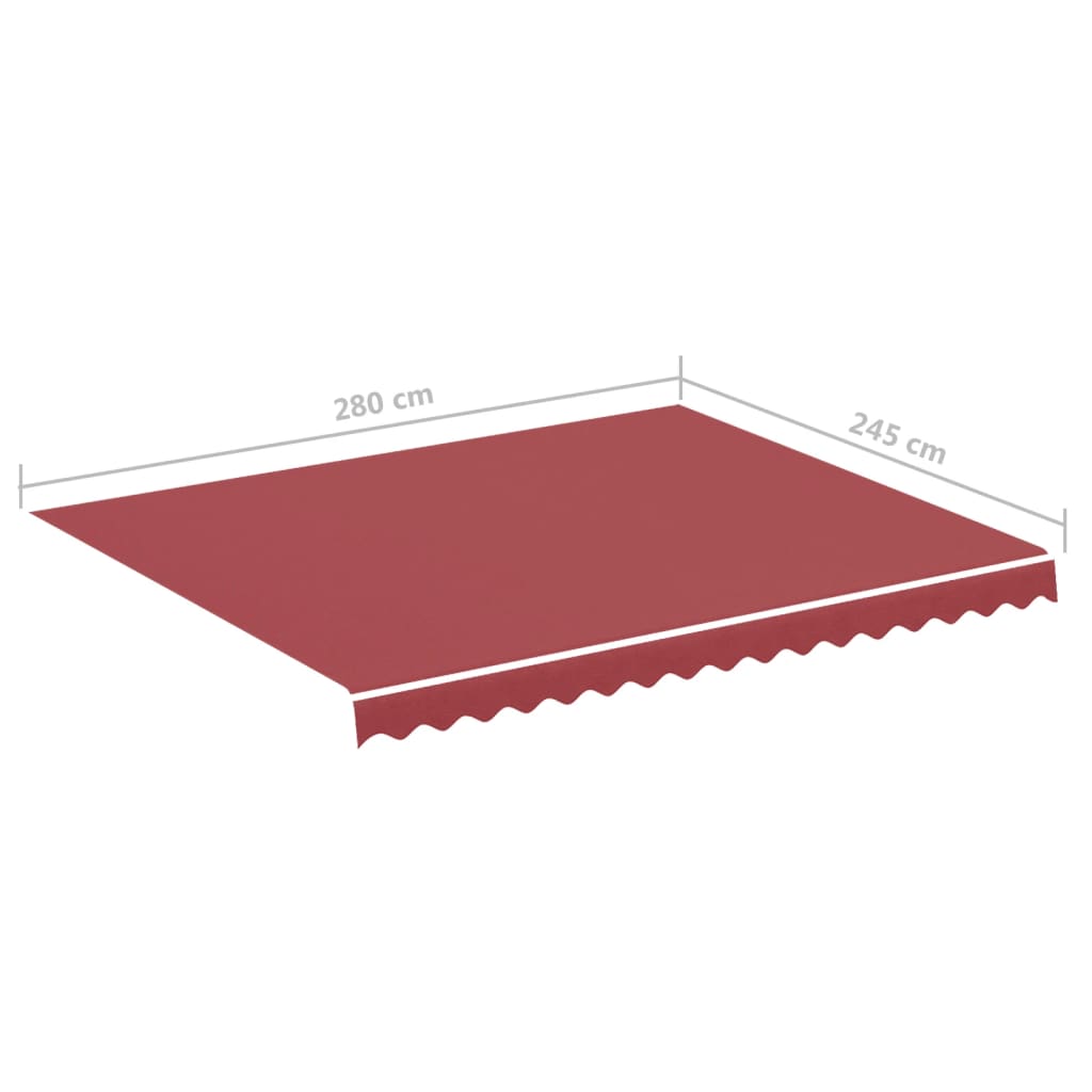 Tessuto di Ricambio per Tenda da Sole Rosso Borgogna 3x2,5 m