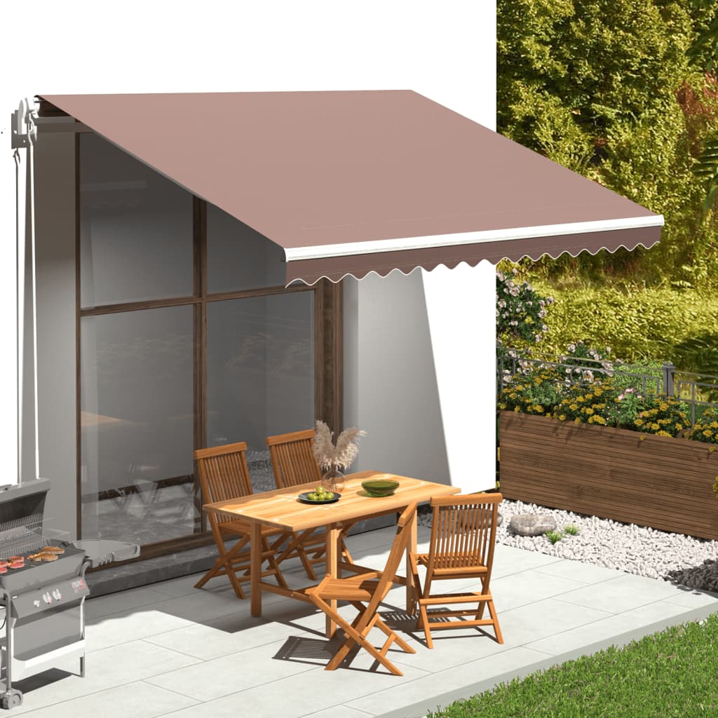 Tessuto di Ricambio per Tenda da Sole Marrone 4x3,5 m | homemem39