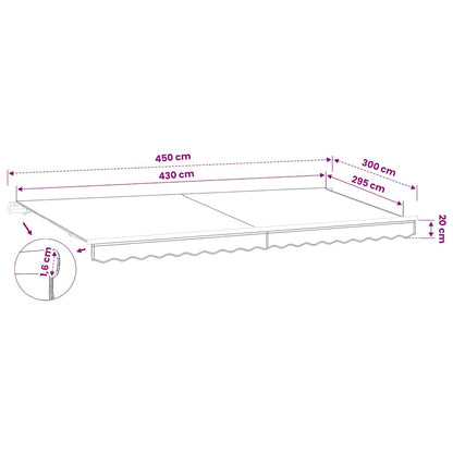 Tessuto di Ricambio per Tenda da Sole Marrone 450x300 cm Poliestere
