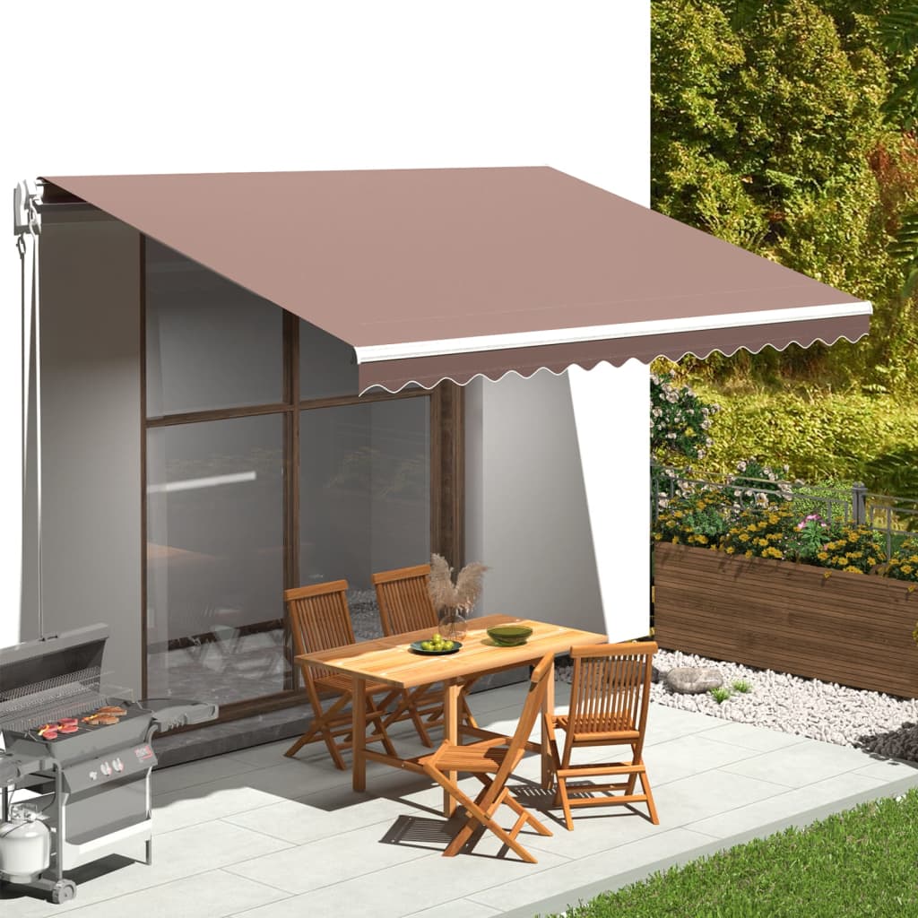 Tessuto di Ricambio per Tenda da Sole Marrone 4,5x3 m | homemem39