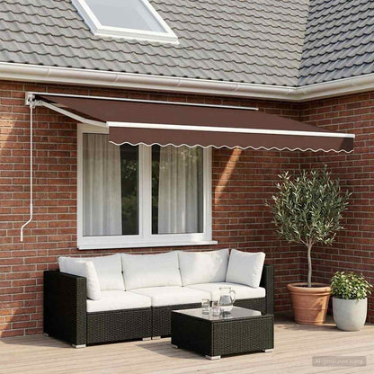 Tessuto di Ricambio per Tenda da Sole Marrone 450x300 cm Poliestere