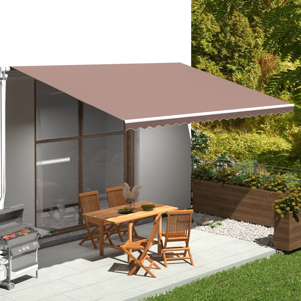 Tessuto di Ricambio per Tenda da Sole Marrone 5x3,5 m | homemem39