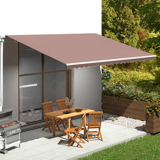 Tessuto di Ricambio per Tenda da Sole Marrone 500x350 cm Poliestere - homemem39
