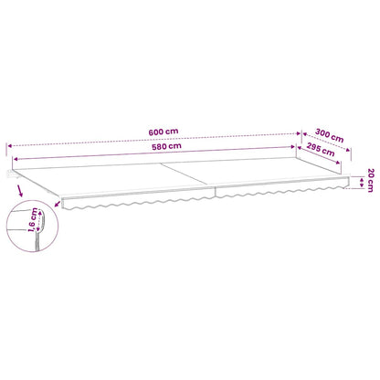 Tessuto di Ricambio per Tenda da Sole Marrone 580x295 cm Poliestere