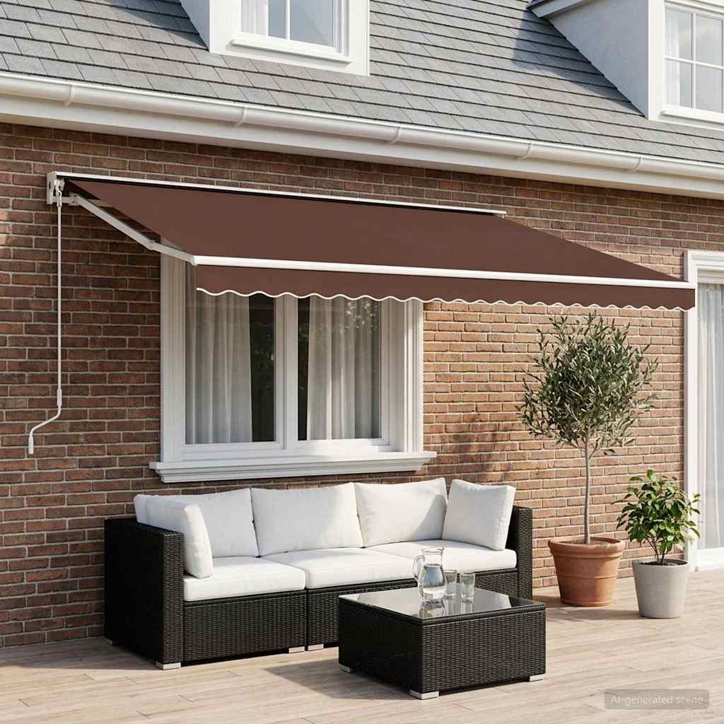 Tessuto di Ricambio per Tenda da Sole Marrone 580x295 cm Poliestere