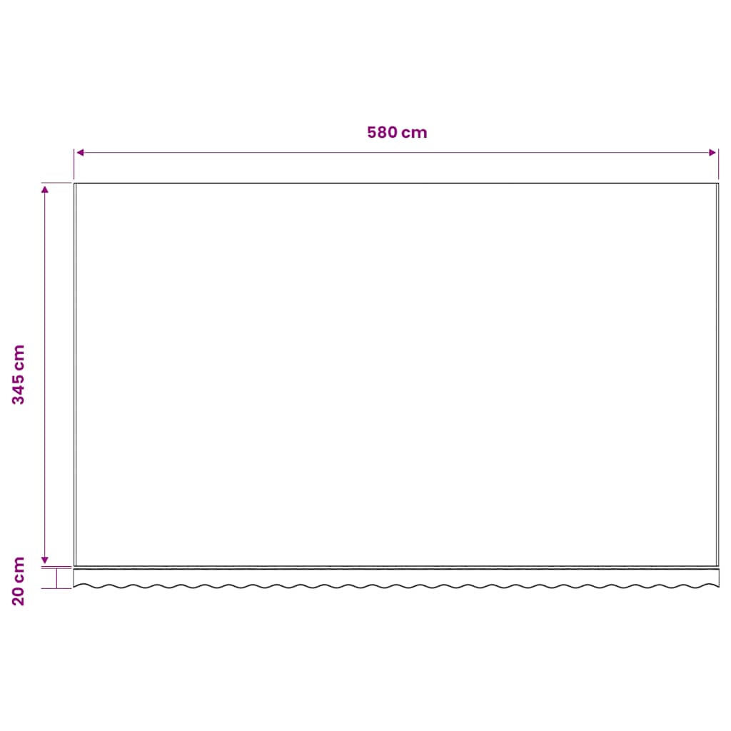 Tessuto di Ricambio per Tenda da Sole Marrone 600x350 cm Poliestere