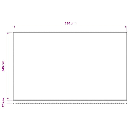 Tessuto di Ricambio per Tenda da Sole Marrone 600x350 cm Poliestere