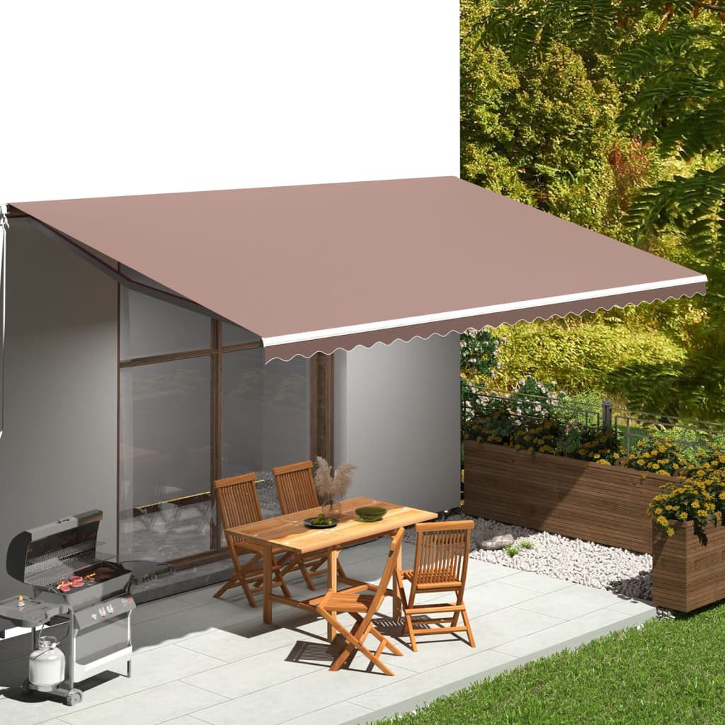 Tessuto di Ricambio per Tenda da Sole Marrone 6x3,5 m - homemem39