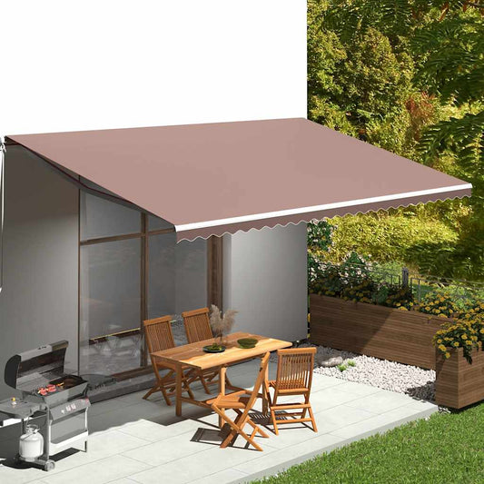 Tessuto di Ricambio per Tenda da Sole Marrone 600x350 cm Poliestere - homemem39