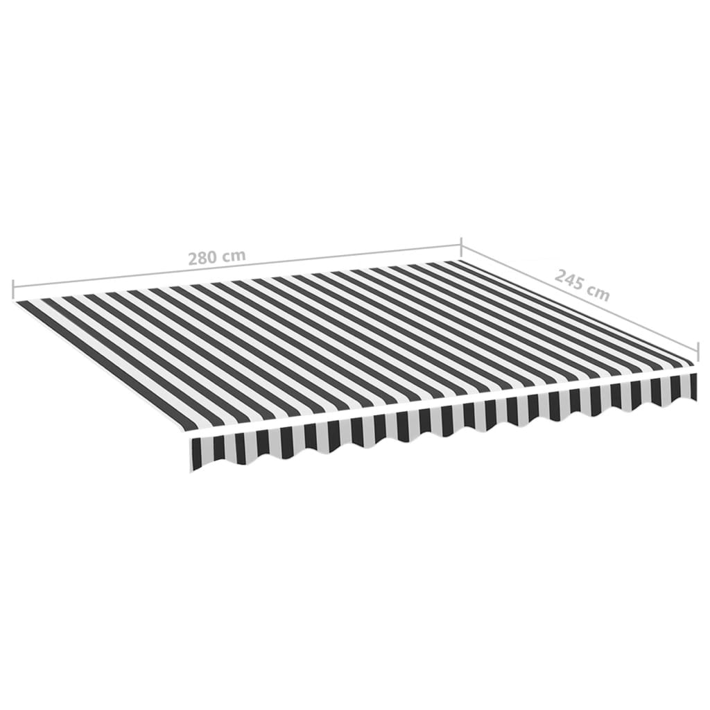 Tessuto di Ricambio per Tenda da Sole Antracite e Bianco 3x2,5m | homemem39