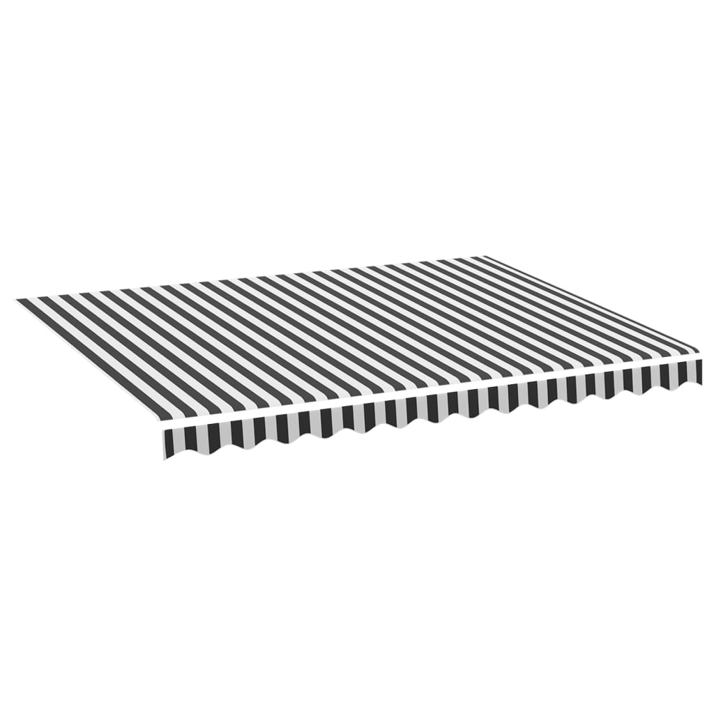 Tessuto Ricambio per Tenda da Sole Antracite e Bianco 3,5x2,5 m | homemem39