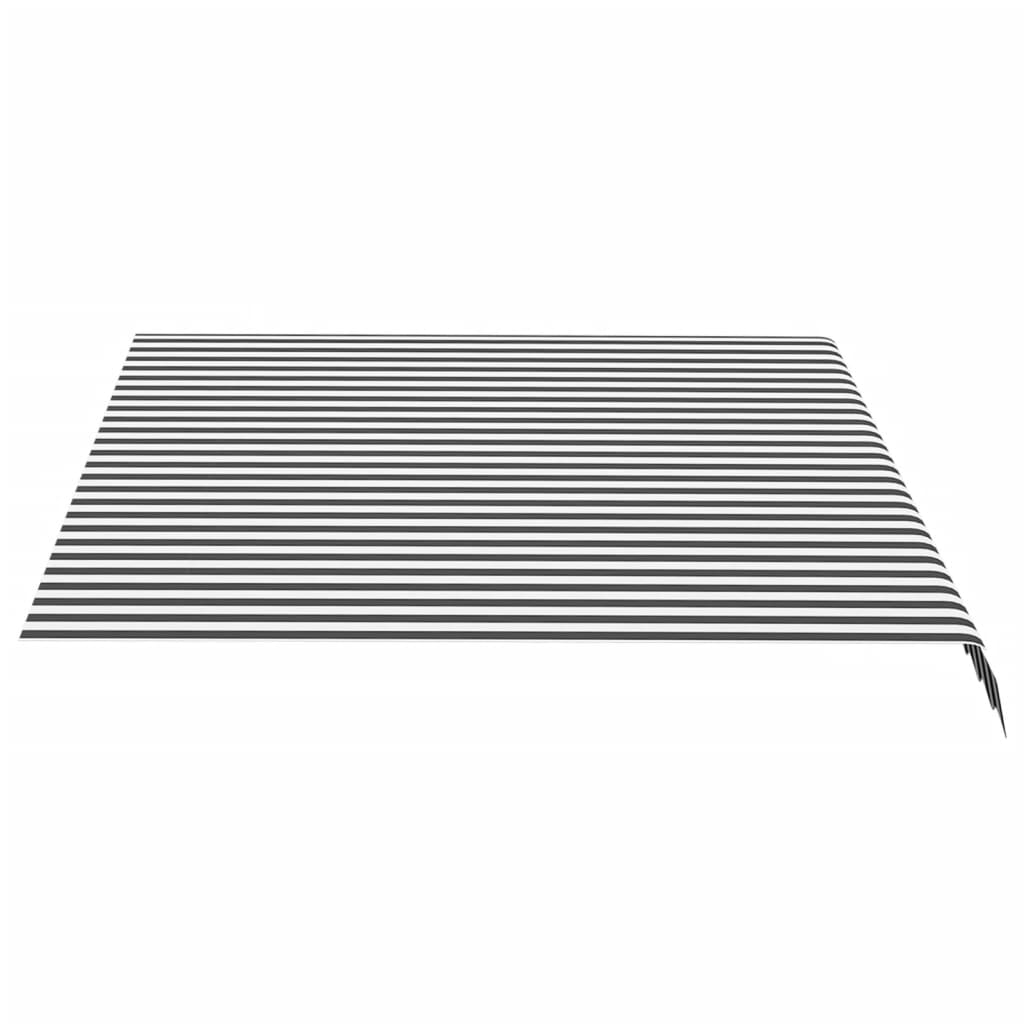Tessuto Ricambio per Tenda da Sole Antracite e Bianco 3,5x2,5 m | homemem39
