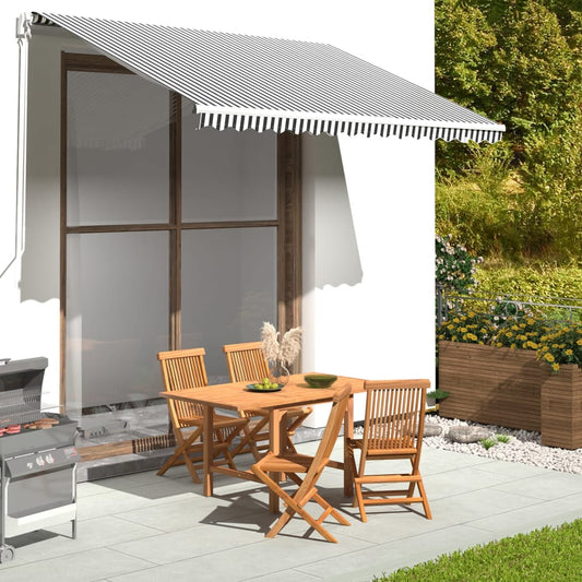 Tessuto Ricambio per Tenda da Sole Antracite e Bianco 3,5x2,5 m | homemem39