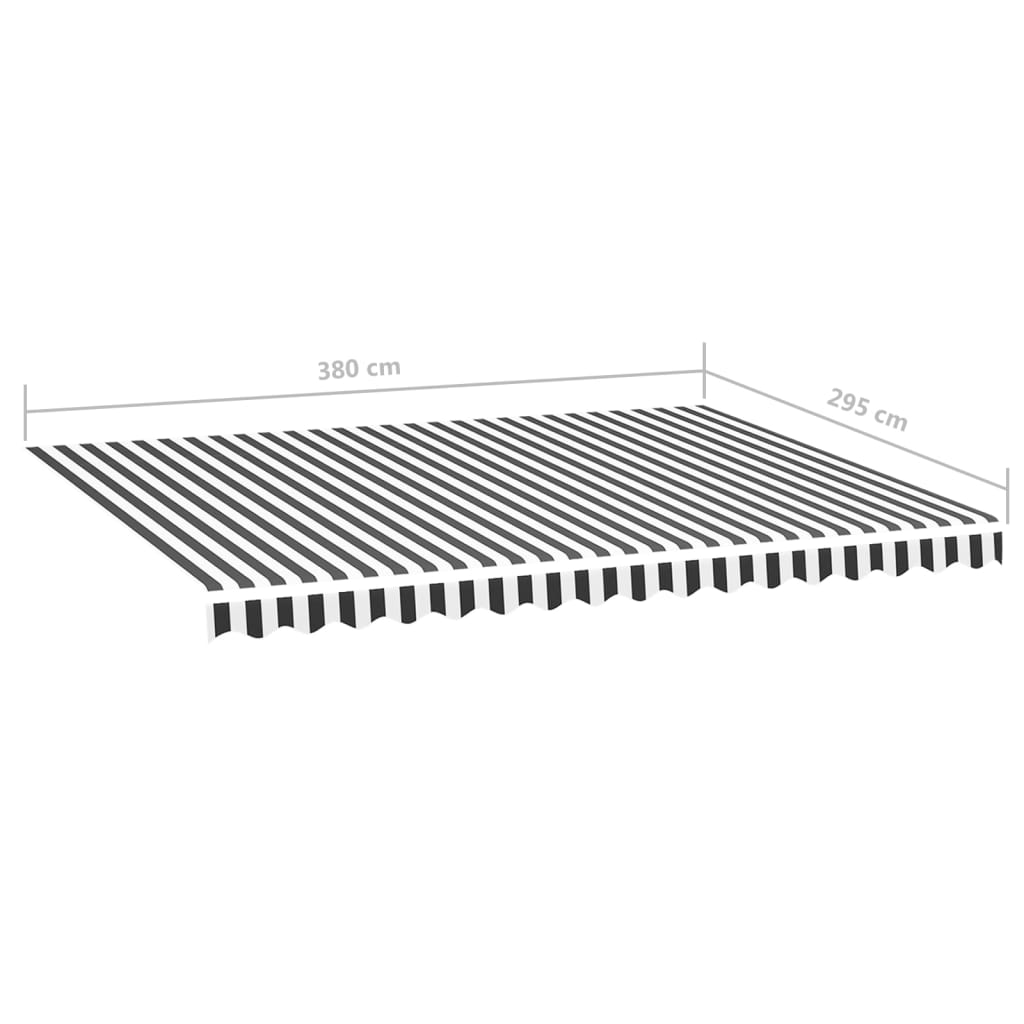 Tessuto di Ricambio per Tenda da Sole Antracite e Bianco 4x3 m | homemem39