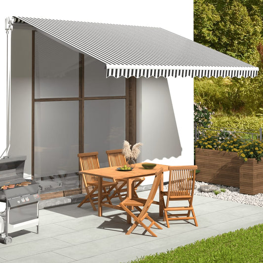 Tessuto di Ricambio per Tenda da Sole Antracite e Bianco 4x3 m | homemem39