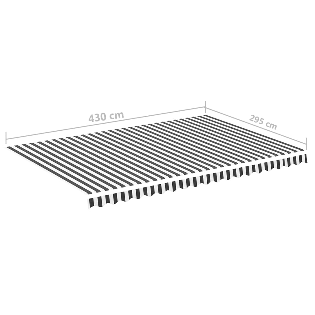 Tessuto di Ricambio per Tenda da Sole Antracite e Bianco 4,5x3m | homemem39