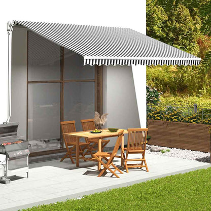 Tessuto di ricambio Tenda da Sole Antracite e Bianco 450x300 cm