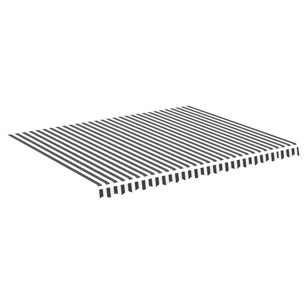 Tessuto di Ricambio Tenda da Sole Antracite e Bianco 4,5x3,5 m | homemem39