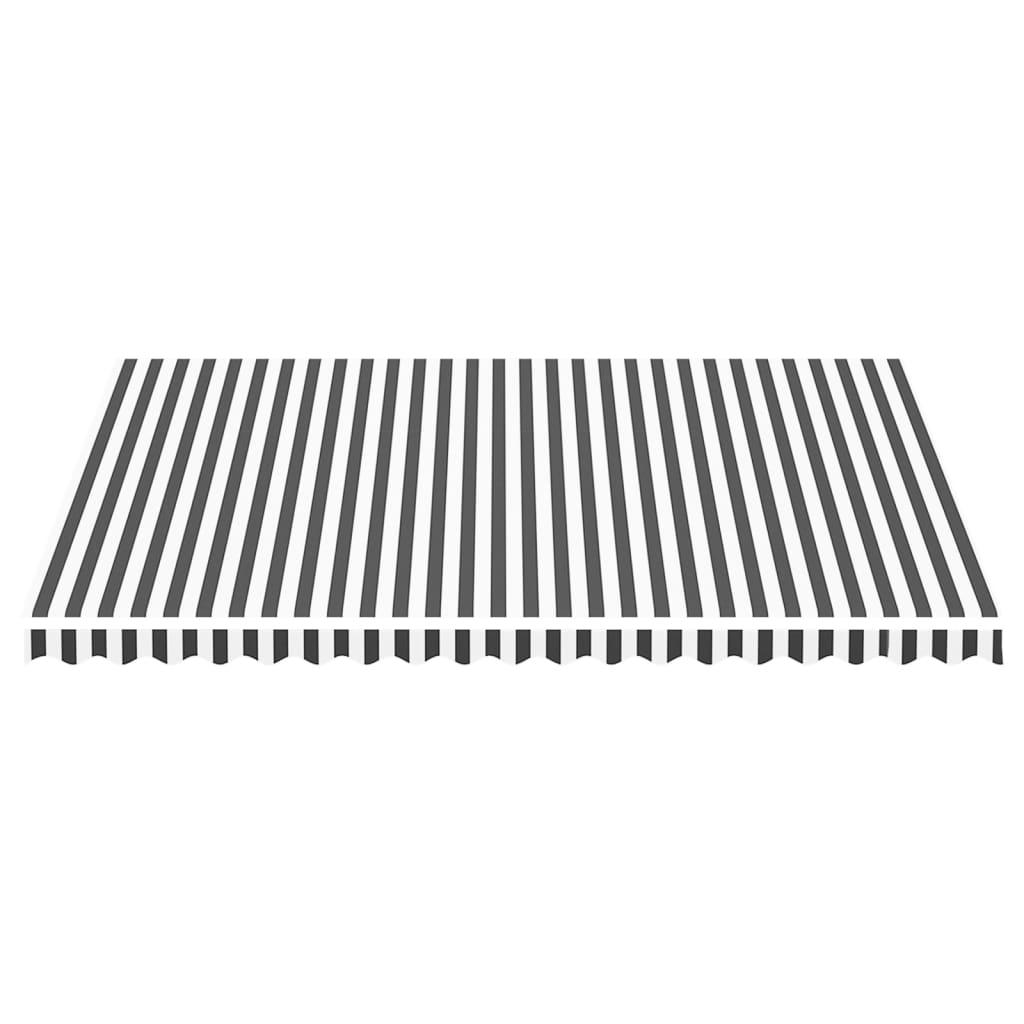 Tessuto di Ricambio Tenda da Sole Antracite e Bianco 4,5x3,5 m | homemem39