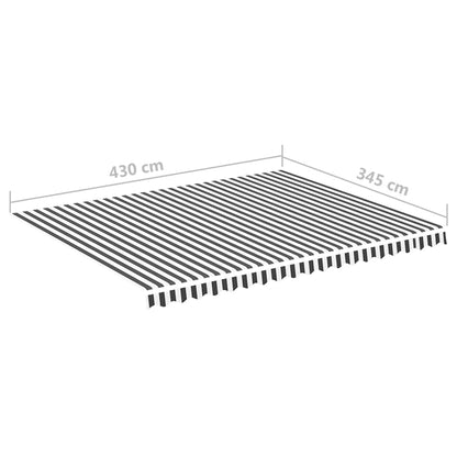 Tessuto di Ricambio Tenda da Sole Antracite e Bianco 4,5x3,5 m | homemem39