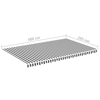 Tessuto di Ricambio per Tenda da Sole Antracite e Bianco 5x3 m | homemem39