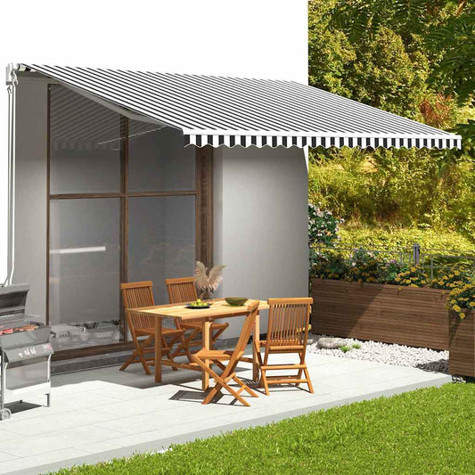 Tessuto di ricambio Tenda da Sole Antracite e Bianco 500x300 cm